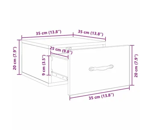Nakts Skapītis Vecs Koks 35 X 35 X 20 Cm Inženierijas Koks Vidaxl