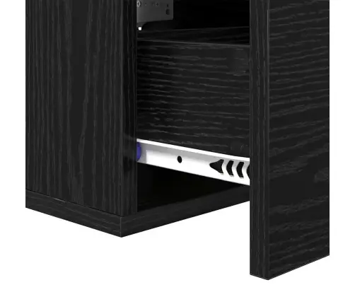 Nakts Skapītis Ar Atvilktni 2 Pcs Melns Ozols 35 X 35 X 20 Cm Vidaxl