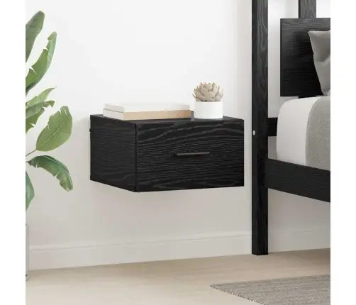 Šalia Lovos Spintelė 2 Pcs Juoda Ąžuolo 35 X 35 X 20 Cm