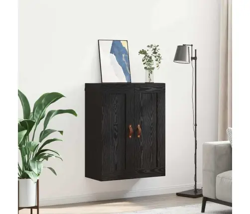 Sienas Skapis Melns Ozolkoks 69,5 X 34 X 90 Cm Vidaxl