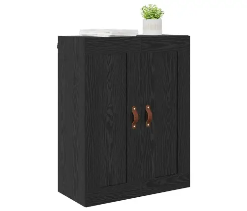 Sienas Skapis Melns Ozolkoks 69,5 X 34 X 90 Cm Vidaxl