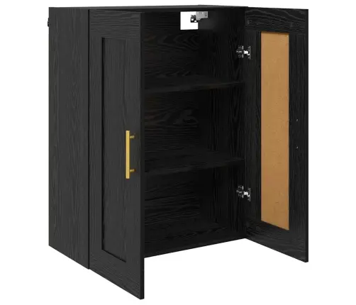 Sienas Skapis Melns Ozolkoks 69,5 X 34 X 90 Cm Vidaxl