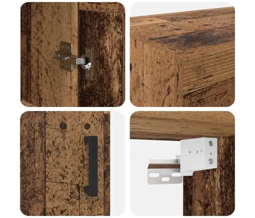 Sienas Skapis Vecs Koks 69,5 X 34 X 90 Cm Inženierijas Koks Vidaxl