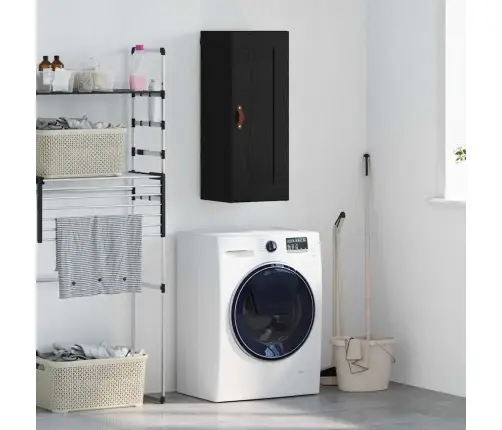 Sienas Skapis Melns Ozolkoks 34,5 X 34 X 90 Cm Vidaxl