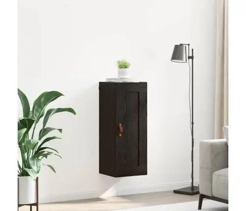Sienas Skapis Melns Ozolkoks 34,5 X 34 X 90 Cm Vidaxl