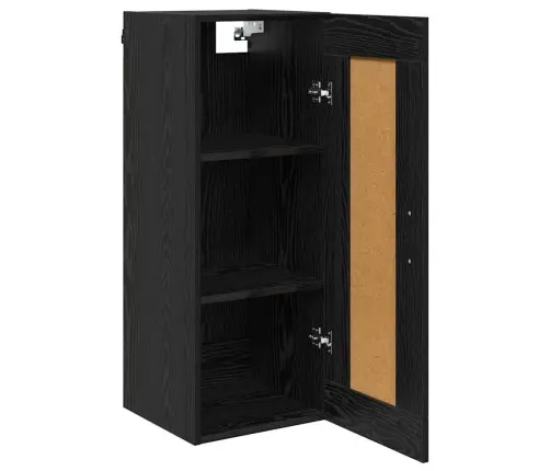 Sienas Skapis Melns Ozolkoks 34,5 X 34 X 90 Cm Vidaxl