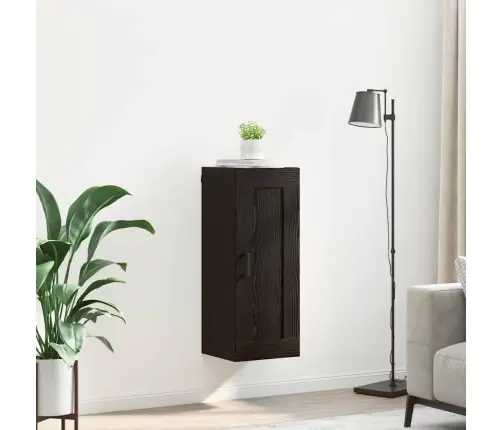 Sienas Skapis Melns Ozolkoks 34,5 X 34 X 90 Cm Vidaxl