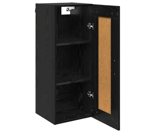 Sienas Skapis Melns Ozolkoks 34,5 X 34 X 90 Cm Vidaxl