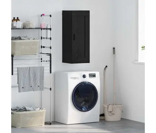 Sienas Skapis Melns Ozolkoks 34,5 X 34 X 90 Cm Vidaxl