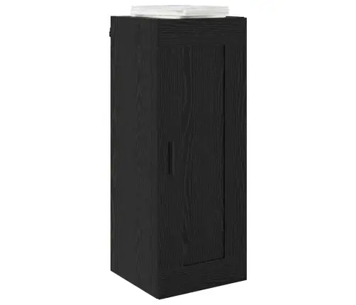 Sienas Skapis Melns Ozolkoks 34,5 X 34 X 90 Cm Vidaxl