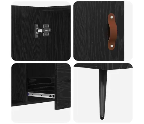 Puse Melns Ozolkoks 100 X 36 X 60 Cm Inženierijas Koks Vidaxl