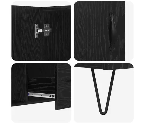 Puse Melns Ozolkoks 100 X 36 X 60 Cm Inženierijas Koks Vidaxl