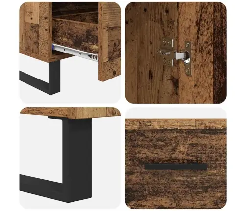 Augstais Skapītis Ar Atvilktni Vecs Koks 69,5 X 30 X 115 Cm Vidaxl