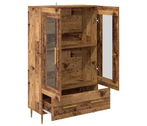 Augstais Skapītis Ar Atvilktni Vecs Koks 69,5 X 31 X 115 Cm Vidaxl