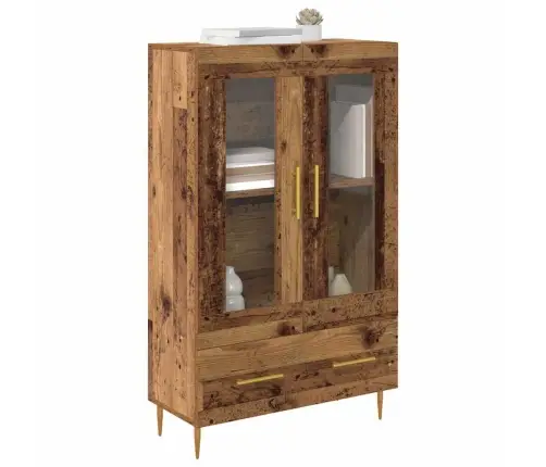 Augstais Skapītis Ar Atvilktni Vecs Koks 69,5 X 31 X 115 Cm Vidaxl