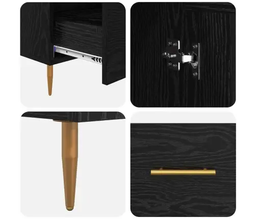 Augstais Skapītis Melns Ozolkoks 69,5 X 31 X 115 Cm Vidaxl