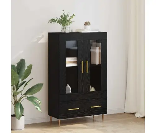 Augstais Skapītis Melns Ozolkoks 69,5 X 31 X 115 Cm Vidaxl