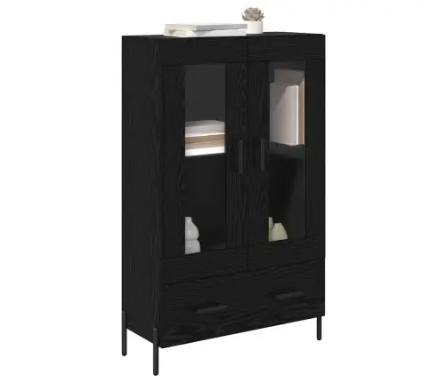 Augstais Skapītis Corona Melns Ozolkoks 69,5 X 31 X 115 Cm Vidaxl