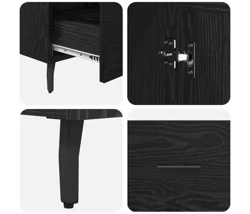 Aukštas Spintelė Su Stalčių Juodas Ąžuolas 69,5 X 31 X 115 Cm