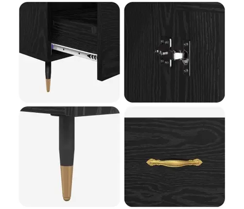 Aukštas Spintelė Su Stalčių Juodas Ąžuolas 69,5 X 31 X 115 Cm