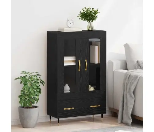 Aukštas Spintelė Su Stalčių Juodas Ąžuolas 69,5 X 31 X 115 Cm