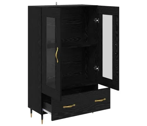 Aukštas Spintelė Su Stalčių Juodas Ąžuolas 69,5 X 31 X 115 Cm