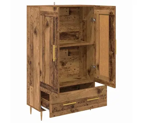 Augstais Skapītis Ar Atvilktni Vecs Koks 69,5 X 31 X 115 Cm Vidaxl