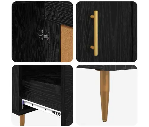 Augstais Skapītis Melns Ozolkoks 69,5 X 31 X 115 Cm Vidaxl