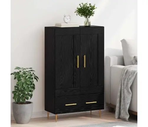 Augstais Skapītis Melns Ozolkoks 69,5 X 31 X 115 Cm Vidaxl