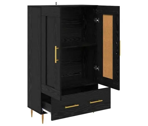 Augstais Skapītis Melns Ozolkoks 69,5 X 31 X 115 Cm Vidaxl