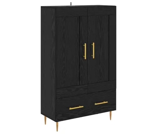 Augstais Skapītis Melns Ozolkoks 69,5 X 31 X 115 Cm Vidaxl