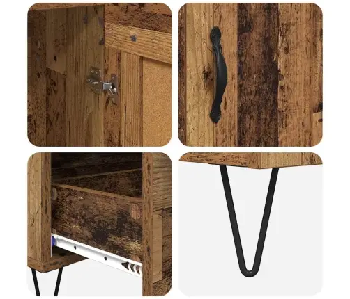 Augstais Skapītis Ar Atvilktni Vecs Koks 69,5 X 31 X 115 Cm Vidaxl