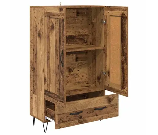 Augstais Skapītis Ar Atvilktni Vecs Koks 69,5 X 31 X 115 Cm Vidaxl