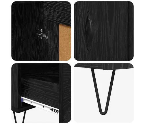 Augstais Skapītis Melns Ozolkoks 69,5 X 31 X 115 Cm Vidaxl