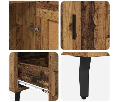 Augstais Skapītis Ar Atvilktni Vecs Koks 69,5 X 31 X 115 Cm Vidaxl