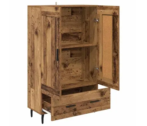 Augstais Skapītis Ar Atvilktni Vecs Koks 69,5 X 31 X 115 Cm Vidaxl