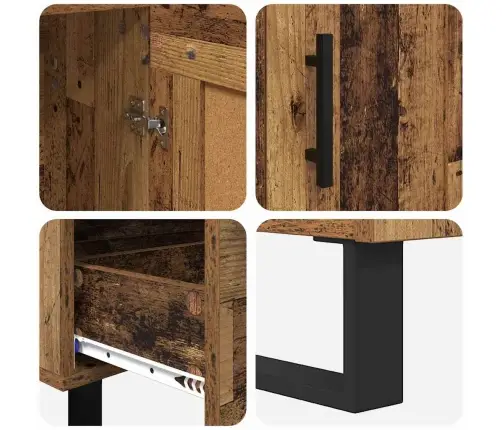 Aukštas Spintelė Su Stalčių Senovinis Medis 69,5 X 31 X 115 Cm