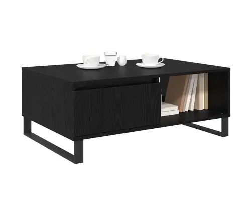 Kafijas Galdiņš Melns Ozols 90 X 60 X 35 Cm Inženierijas Koks Vidaxl