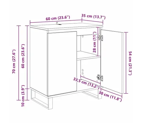 Puse Melns Ozolkoks 60 X 35 X 70 Cm Inženierijas Koks Vidaxl