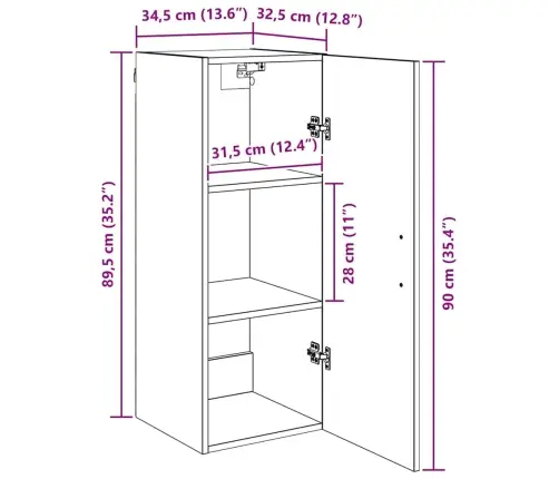Seinakapp Vana Puit 34,5 X 34 X 90 Cm Tehispuit