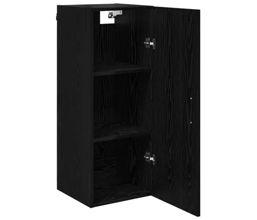 Sienas Skapis Melns Ozolkoks 34,5 X 34 X 90 Cm Vidaxl