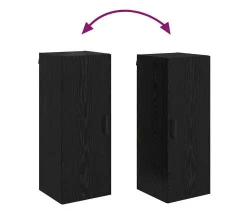 Sienas Skapis Melns Ozolkoks 34,5 X 34 X 90 Cm Vidaxl