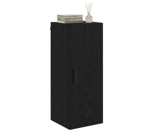 Sienas Skapis Melns Ozolkoks 34,5 X 34 X 90 Cm Vidaxl