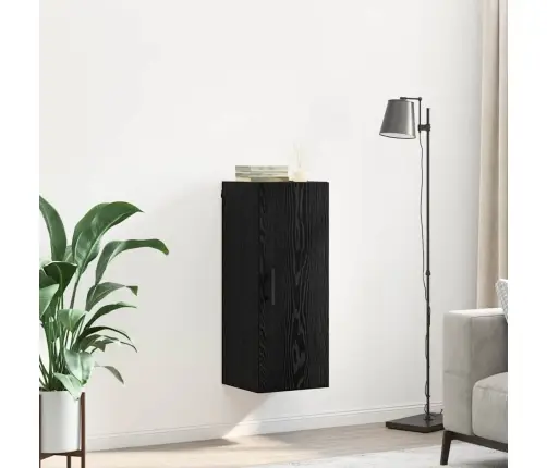 Sienas Skapis Melns Ozolkoks 34,5 X 34 X 90 Cm Vidaxl