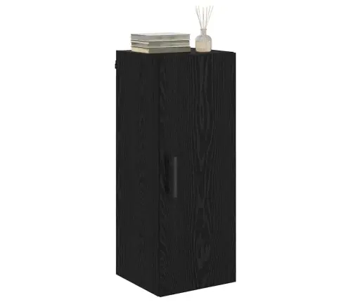 Sienas Skapis Melns Ozolkoks 34,5 X 34 X 90 Cm Vidaxl