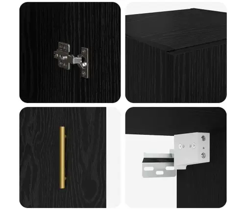 Sienas Skapis Melns Ozolkoks 34,5 X 34 X 90 Cm Vidaxl