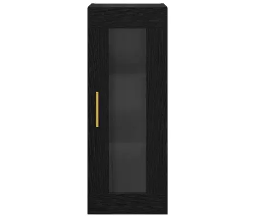 Sienas Skapis Melns Ozolkoks 34,5 X 34 X 90 Cm Vidaxl