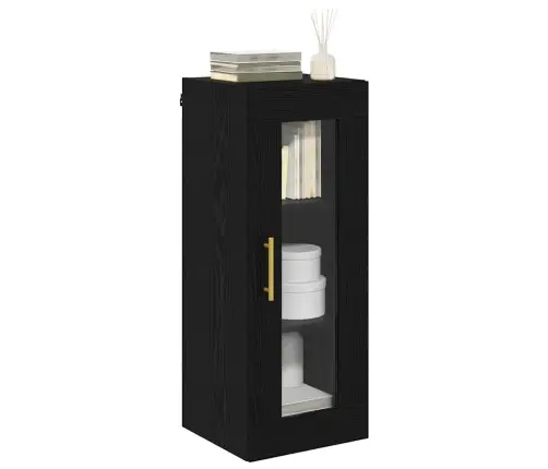 Sienas Skapis Melns Ozolkoks 34,5 X 34 X 90 Cm Vidaxl