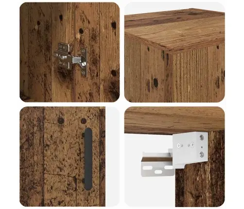 Sienas Skapis Vecs Koks 34,5 X 34 X 90 Cm Vidaxl