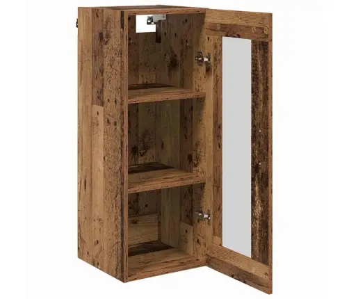 Seinakapp Vana Puit 34,5 X 34 X 90 Cm Kunstlik Puit Ja Klaas